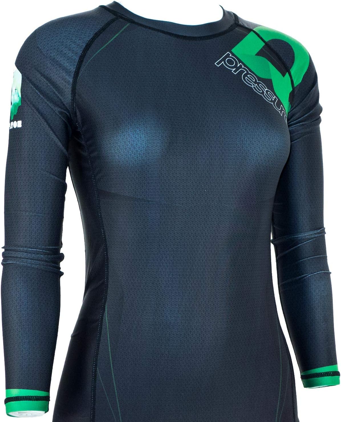 Pressure Grappling Women's Premium BJJ Long Sleeve Rash Guard with Lockdown Band