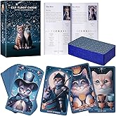 BQLXBABLT Cat Tarot Cards with Guide Book for Beginners Unique New Cute Cat Theme 400GSM Thickness Tarot Oracle Deck Kit with Guidebook Original Art with Embossed Edge