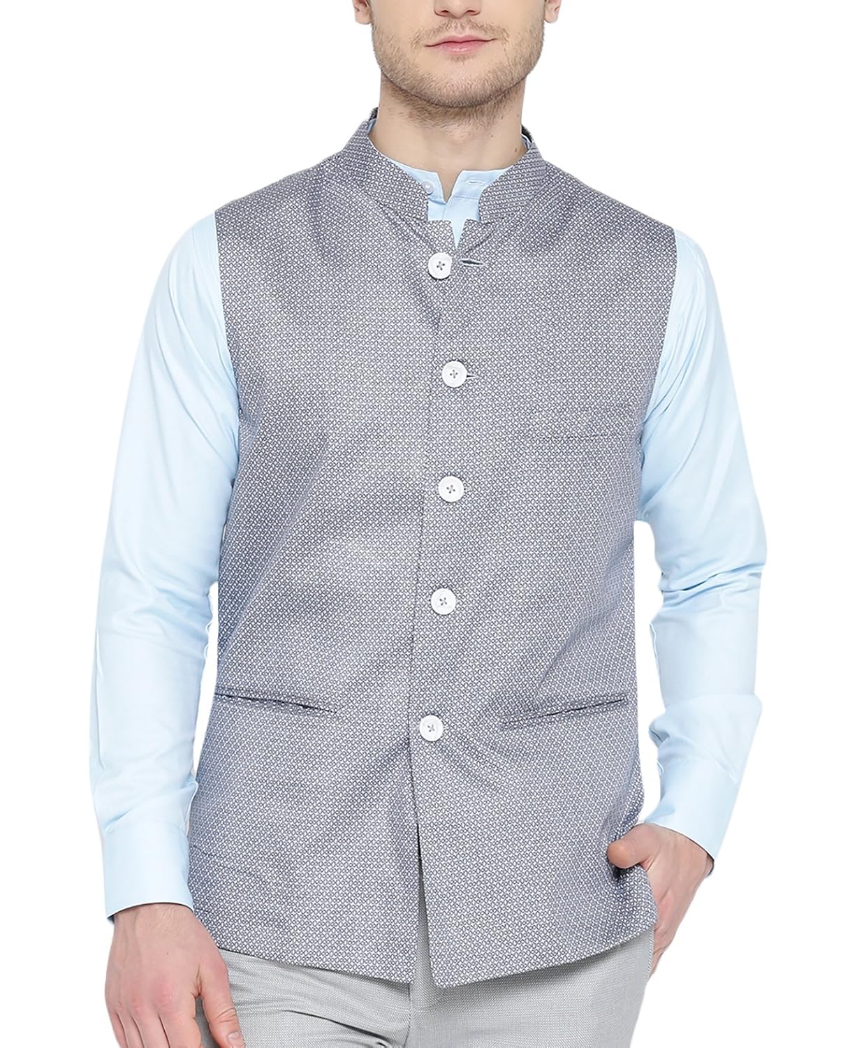 shaftesbury london men's cotton nehru jacket