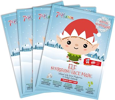 7th Heaven Winter Wonderland Elf Facial Sheet Mask Pack 4 Nourish Skin Ages 8+