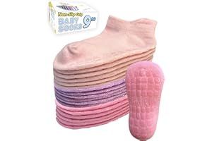 Simply Kids Toddler Socks with Grippers (9 Pair) for 0 Months - 7 Years Old I Ankle Baby Socks Chaussette Enfant