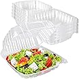 Stock Your Home Plastic 8 x 8 Inch Clamshell Takeout Tray (25 Count) - Dessert Containers - Plastic Hinged Food Container - Disposable Plastic Clamshell Food Containers for Salads, Pasta, Sandwiches