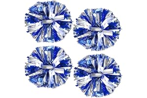 4Pcs Upgraded 12inch Metallic Cheerleading Pom Poms, HOLENGS Cheerleader Pompoms Cheer Poms for Kids Adults, Cheering Squad Pompoms for School Sports Games Dance Party