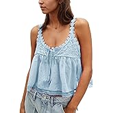 Gacaky Womens Summer Boho Lace Tank Top Casual Beach Vacation Y2k Tops Fashion Crop Tops Clothes 2026