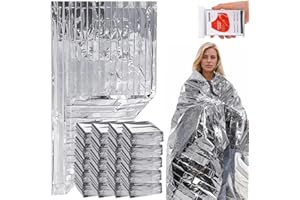 100 Pack Camping Emergency Blankets, 210 x 130cm Mylar Thermal Survival Blanket, Portable Emergency Foil Blankets for Outdoor
