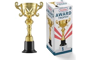 Prextex 10-Inch Gold Cup Award Trophy for Trophy Awards and Party Celebrations, Award Ceremony and Appreciation Gift