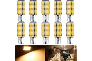 UNXMRFF - Super Bright Natural Warm White T10 921 922 912 LED Bulb for 12V RV Ceiling Dome Light/RV Interior Lighting/Travel Trailer/Camper/Boat (Pack of 10)