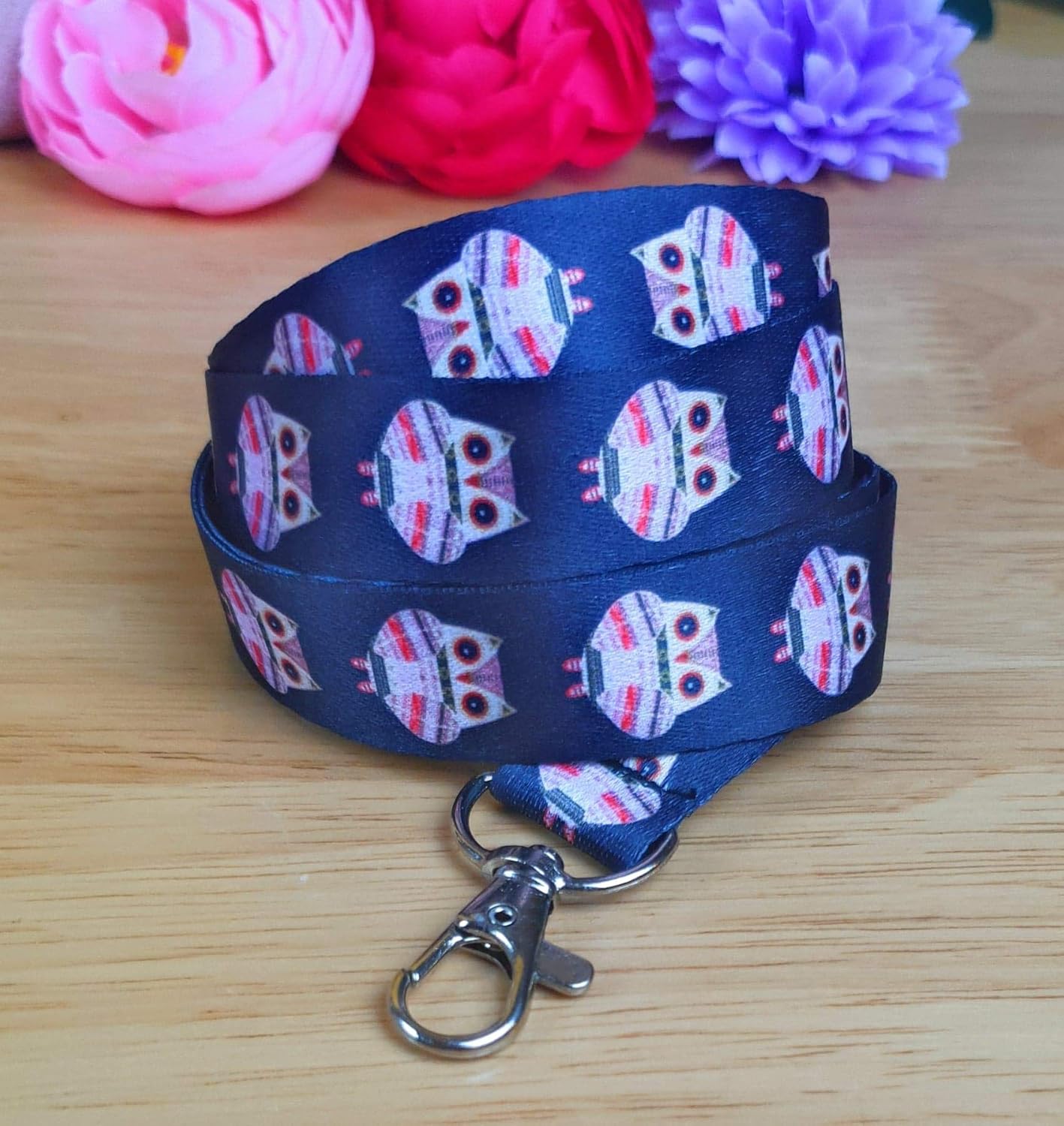 Spirius Owls Black Breakaway Lanyard Neck Strap with Safety Release Clip for Card Holder ID Badge Holder, Key Holder (Owls) - Image 5