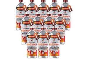 EZYELEMENT Bioethanol Fireplace Fuel – 12 x 1 Liter | Clean, Odorless & Smokeless | Renewable Ethanol for Tabletop Fire Pits & Fireplace Burners