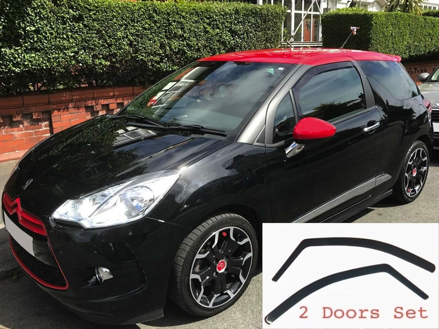 AC WOW 2x Wind Deflectors Compatible with CITROEN DS3 2009onwards Dark Smoke Tinted Acrylic