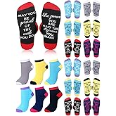 Shihanee 12 Pairs Employee Appreciation Socks Gift Thank You Teachers Inspirational Gifts Nurse Novelty Ankle Socks for Staff Team Employee Coworker