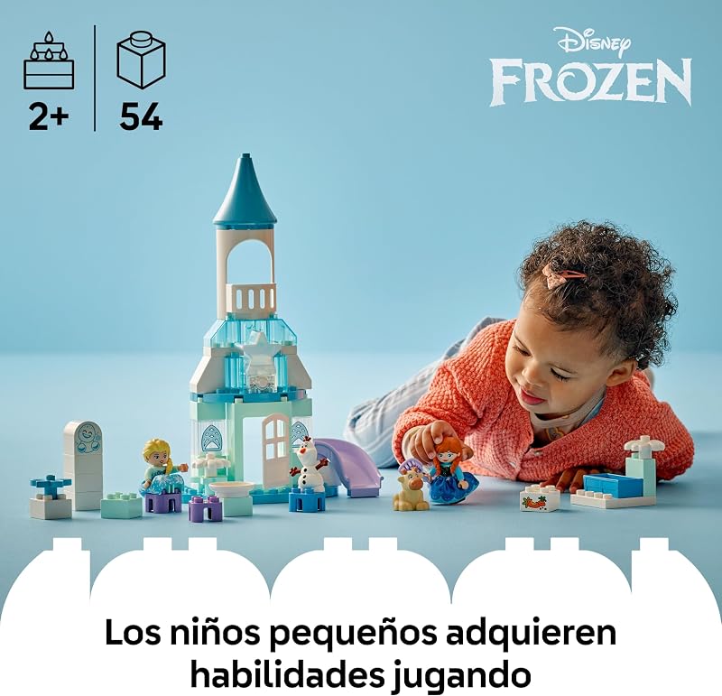 Duplo | Disney Frozen: Fiesta en el Castillo de Anna y Elsa - Juguete Educativo con 5 Figuras Inc. Olaf y Sven - Ladrillo con Luz - Regalo para Niñas y Niños de 2+ Años 10455 — foto 2 de 8