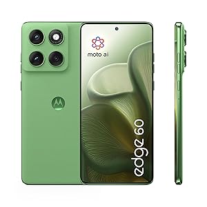Motorola edge 60 con Moto AI 8/256GB, Fotocamera 50+50+10MP, selfie 50MP, Display 6.67″ pOLED 120Hz, MediaTek Dimensity 24M, batteria 5200mAh, ricarica 68W, Android 15, PANTONE Shamrock