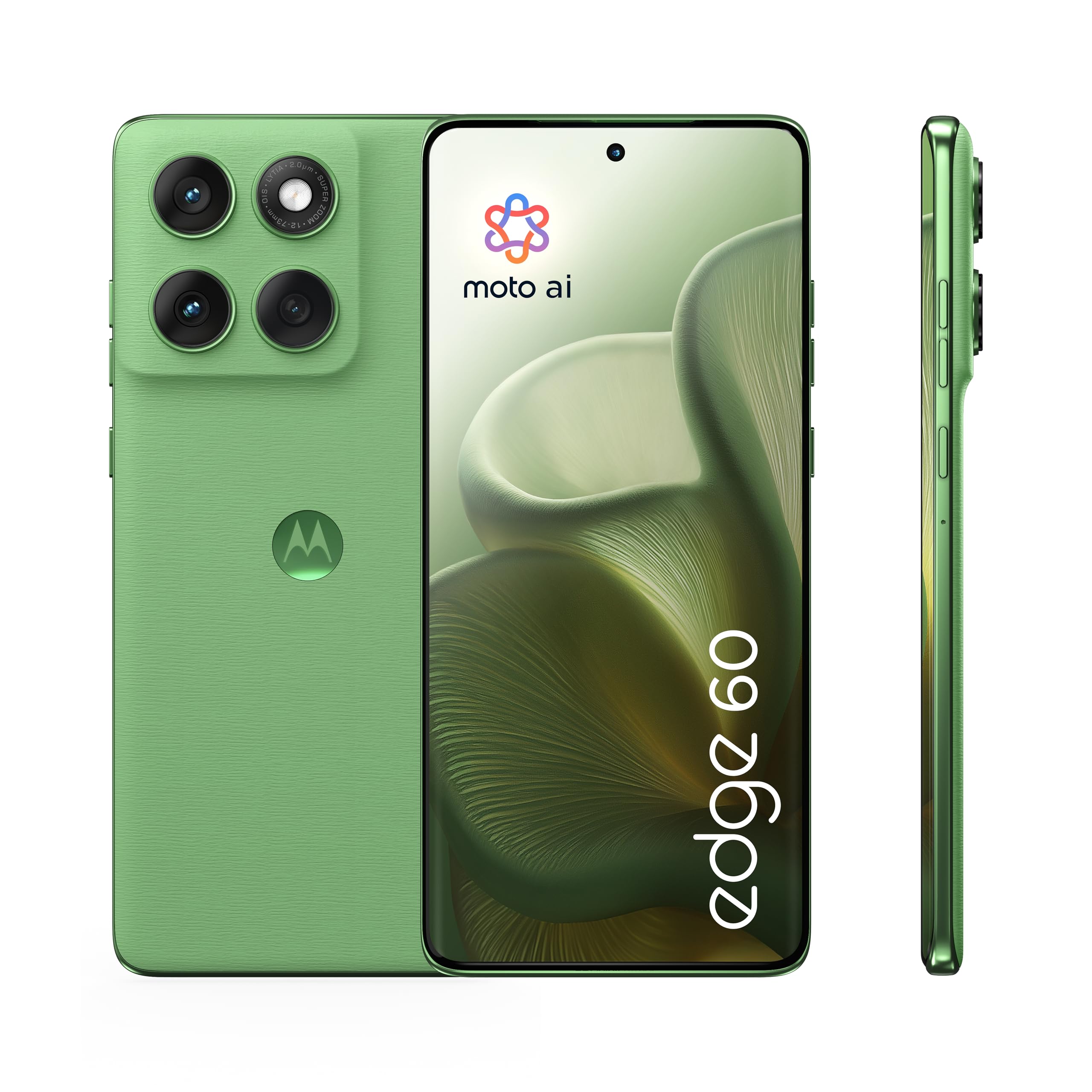 Motorola edge 60 con Moto AI (8/256GB, Fotocamera 50+50+10MP, selfie 50MP, Display 6.67" pOLED 120Hz, MediaTek Dimensity 7300, batteria 5100mAh, ricarica 68W, Android 15), PANTONE Verde