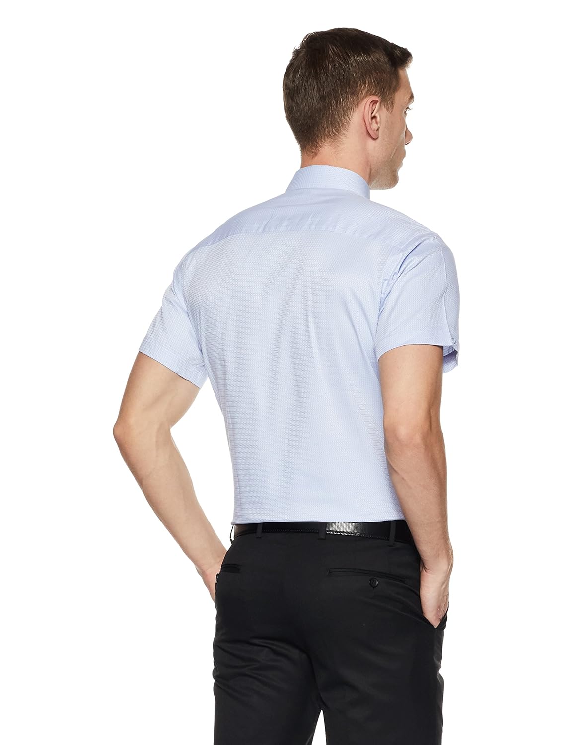 raymond men's solid regular fit cotton formal shirt