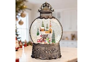 NATURE'S PORTER Nativity Scene Christmas Snow Globes, 10.24" Electric Light up Snow Globe Christmas, Festive Song 6H Timer & Dual Power, Musical Snowglobes Christmas Decorations Indoor Snowglobe Church Snowman