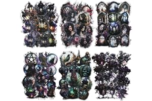 Miyouluna 180Pcs Gothic Scrapbook Stickers, Vintage & Aesthetic PET Stickers for Scrapbooking, DIY Crafts, Waterproof Journaling Supplies, with Sticker Organizer