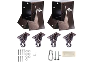 ABUSA Heavy Duty Swing Sets Brackets Including 2 A-Frame Swing Set Brackets and 4 Swing Hangers for Playground Equipment Mounting Parts Hardware Included (Bronze)