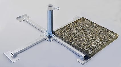 Amazon De Wegeplatten 50 X 50 Cm Sonnenschirmstander Aus 4 Mm O Deutschem Stahl Stabielo Bis 55 Mm O 80 µ Feuer Verzinkter Plattenstander Aus Metall Fur Grossschirme Zum