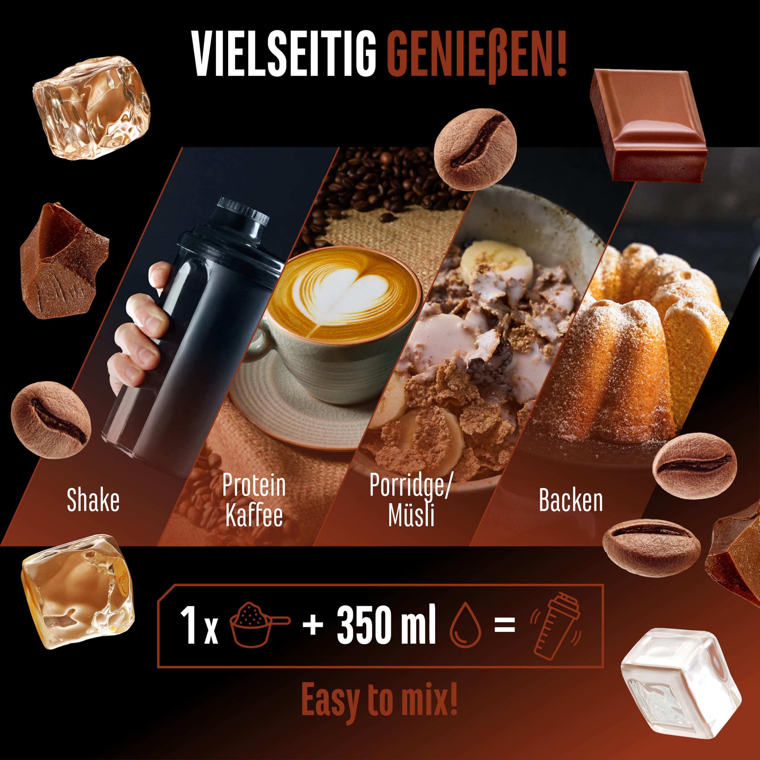 Wheypresso Protein Coffee - Eiweiß-Pulver mit Whey-Konzentrat & Isolat - Mit echtem Kaffee & Koffein - Cremiger High Protein Drink - (908 g, Double Chocolate Flavour) 6