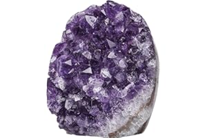 dssmboom Natural Amethyst Crystal Cluster Specimen for Meditation Chakra Balancing, Irregular Rough Stone Geode Quartz Home Decor for Wealth & Good Luck, 0.66-0.88 lb