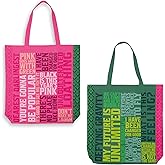 Steel Mill & Co Cute Canvas Tote Bag for Book Lovers, Bookish Reusable/Foldable Bag for Work/Groceries (Wicked Word Cloud)