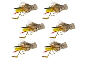 Thor Outdoor Dave's Hopper Fly Fishing Set, Size #10 – Topwater Terrestrial Dry Flies for Bass, Panfish, Trout