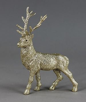 Weihnachtsdeko Hirsch Glimmer 27 H Gold