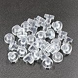 30 pcs Glass Top Table Bumpers with Stem, Clear Rubber Grippers, Patio Table Spacers, for 1/4 Inch Hole