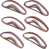 WORKPRO 24-Pack 1/2 x 18 Inch Sanding Belts, Aluminum Oxide Abrasive Belts | Includes 4 Each of 40/60/80/120/180/240 Grit, Ideal for Woodworking and Metal Polishing