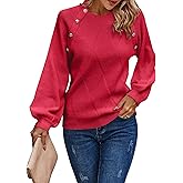 AOVDE Women's Batwing Long Sleeve Sweaters Fall Winter Crewneck Ribbed Knit Warm Tunic Pullover Jumpers Tops