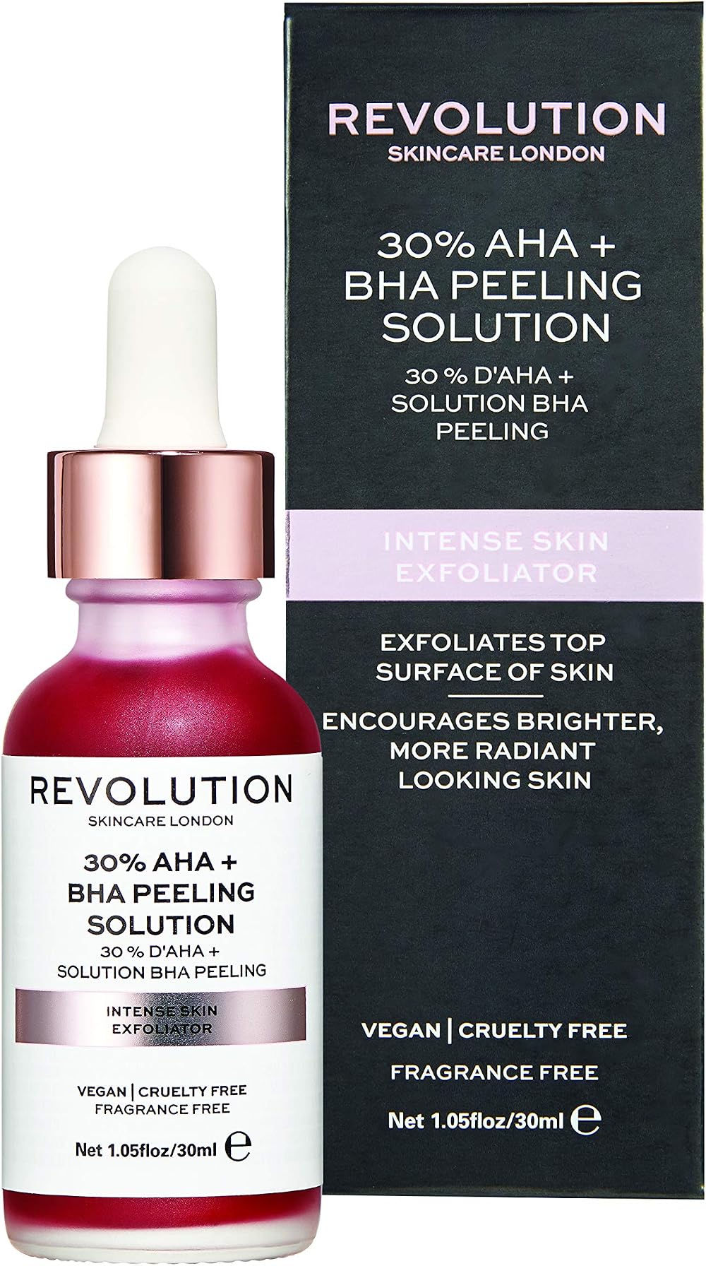 Makeup Revolution 30% AHA BHA Facial Peeling Solution 30ml Exfoliator