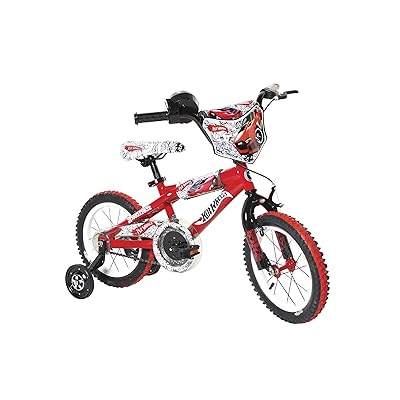 quot;Dynacraft Hot Wheels Boys BMX Street/Dirt Bike with Hand Brake 14&quot;&quot;, Red/White/Black &quot