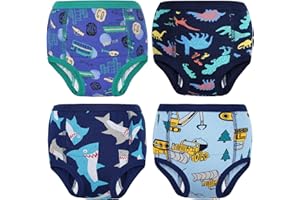 MooMoo Baby Cotton Potty Training Underwear 4 Packs Absorbent Training Pants for Boys and Girls 4T Multicolor