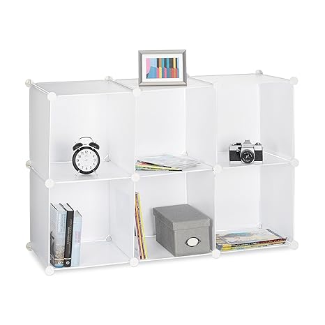 Relaxdays Shelving System With 6 Compartments Open Standing Shelf