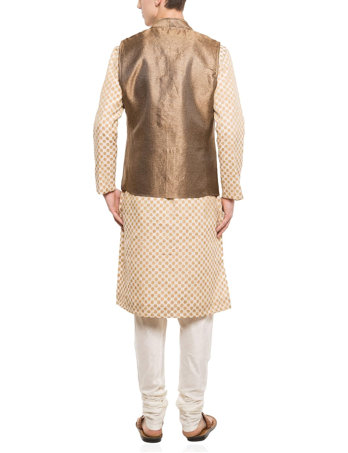 svanik men's banded collar waist coat