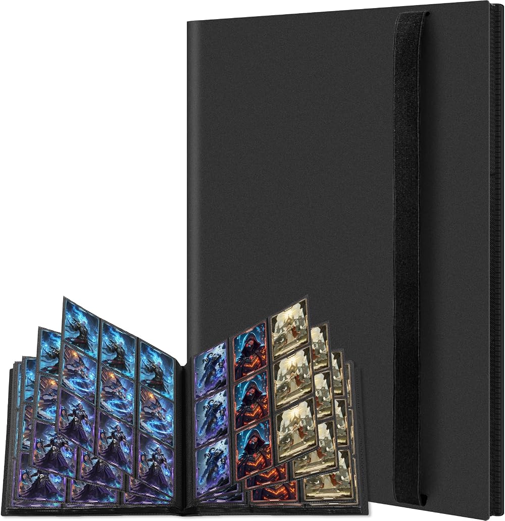 TiopLior 9 Pocket Trading Card Binder 360 Pockets Sports Card Album Black