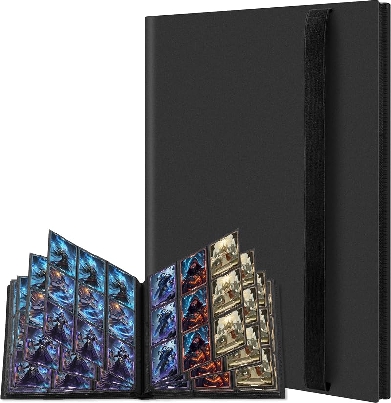 TiopLior 9 Pocket Trading Card Binder 360 Pockets Sports Card Album Black