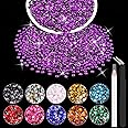5000PCS 2mm Resin Dark Purple Rhinestones in Bulk (Dark Violet), Bedazzling Flatback Crystals for Crafts DIY Nail Decoration, Gems Charms for Tumbler Shoes Clothing Fabric