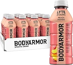 BODYARMOR LYTE Sports Drink Low-Calorie Sports Beverage, Peach Mango, Coconut Water Hydration, Natural Flavors With Vitamins,