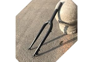 DONSP1986 26 inch Bicycle Fork 1-1/8" Threadless Rigid Fork for MTB Road Cruiser Bike, Disc Brake (Black)