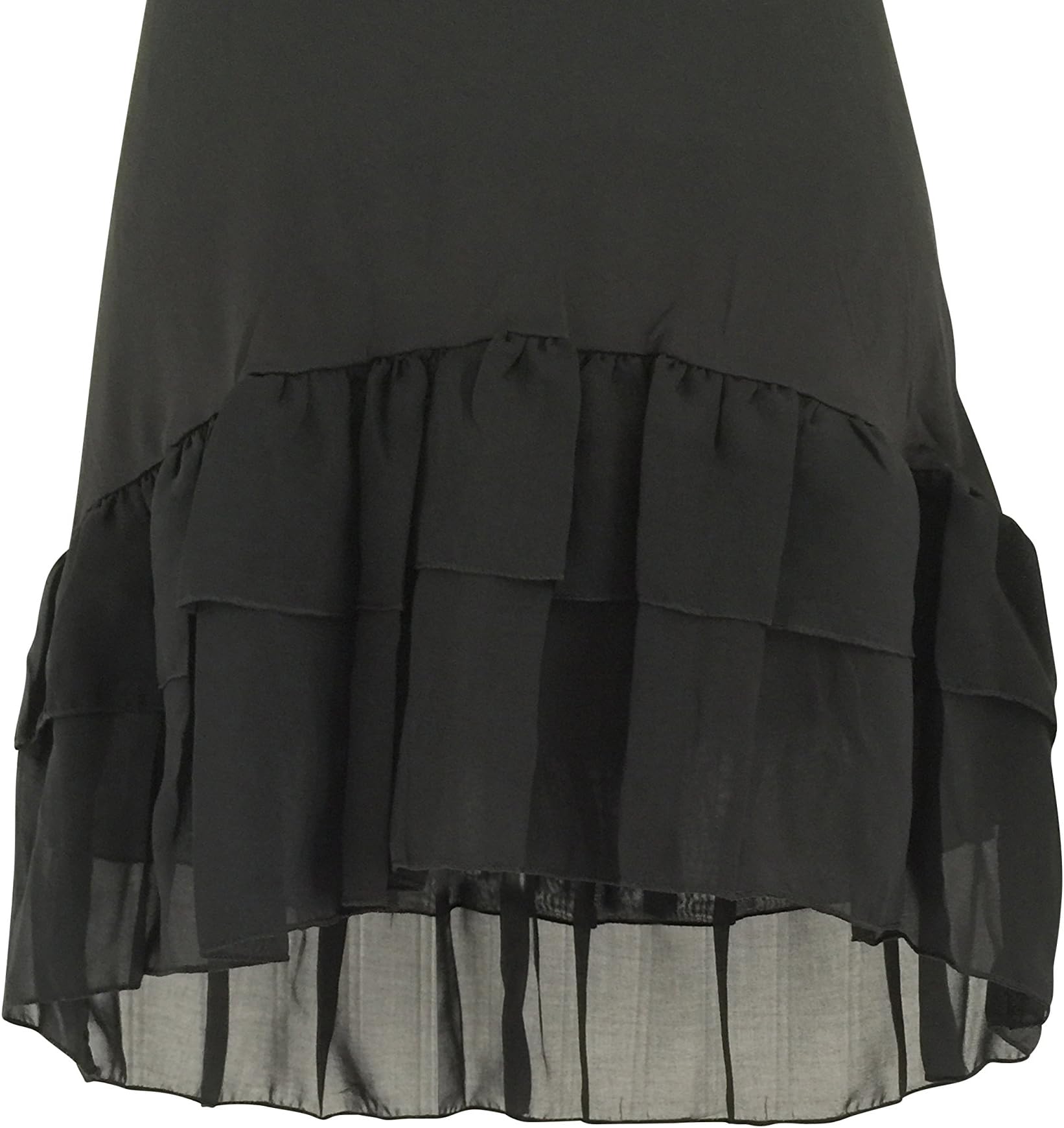 Colorado Chick Chiffon High-Low Lace Top Extender, Chiffon Lace Shirt Extender, Camisole (XXXL, Black)