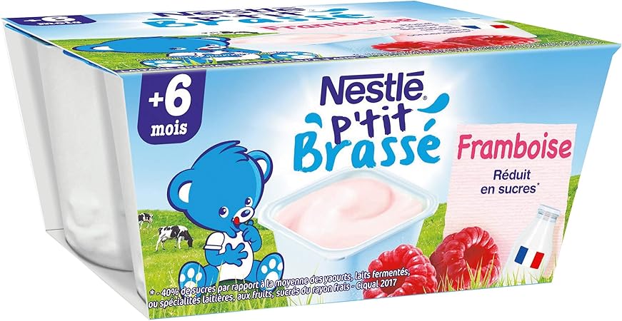 Nestle Bebe P Tit Brasse Framboise Laitage Des 6 Mois 4 X 100g Pack De 6 24 Laitages Amazon Fr Epicerie