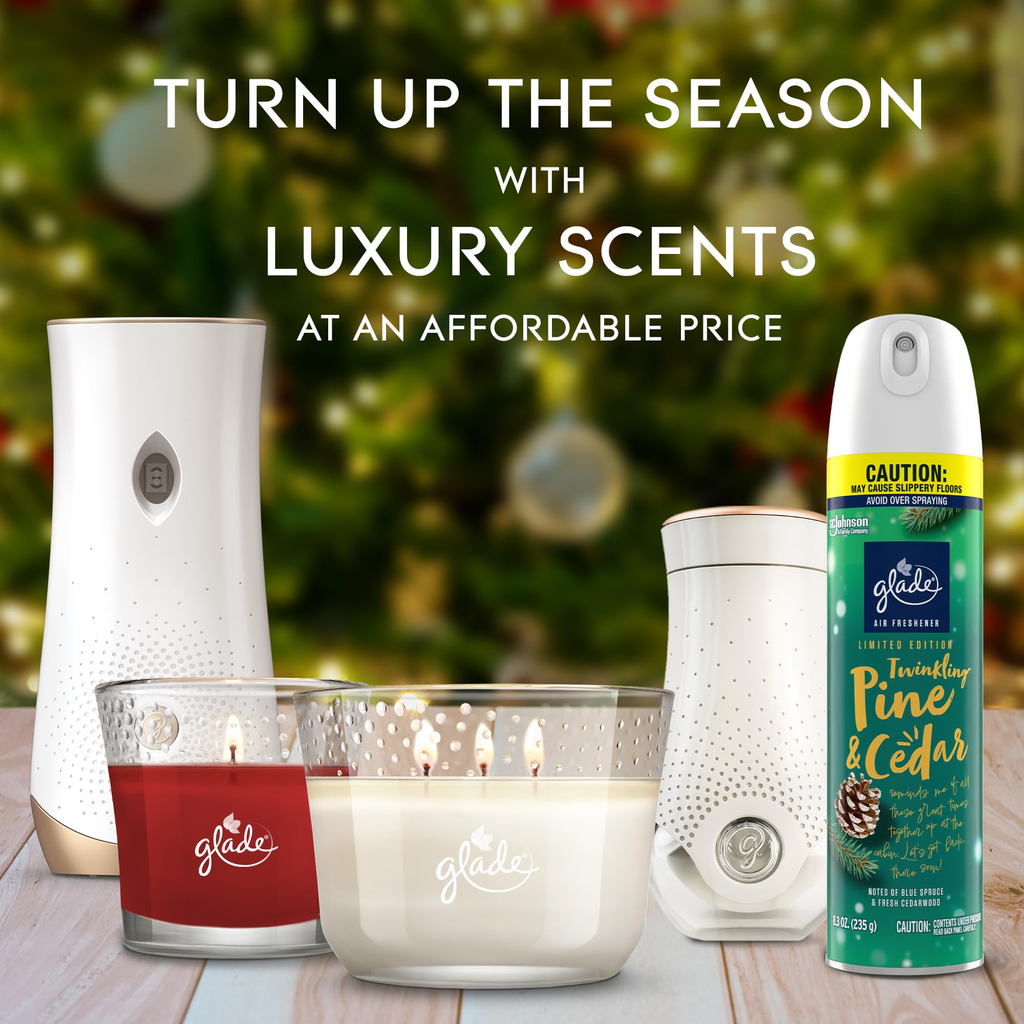 Glade Air Freshener Room Spray, Twinkling Pine & Cedar, 8.3 oz, 2 Count