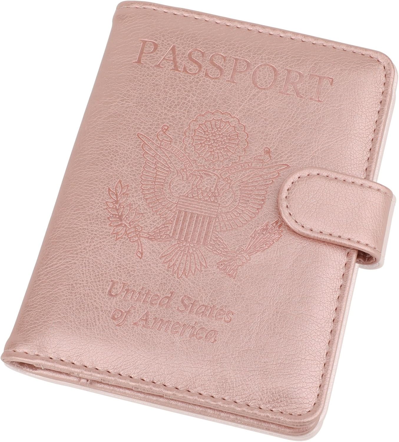 GDTK Leather Passport Holder Cover Case RFID Blocking Travel Wallet (Rose Gold): Clothing