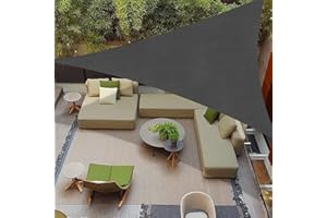 COOLBOYS 12' x 12' x 12' Sun Shade Sail Dark Grey Triangle UV Block Outdoor Shade Canopy Sunshade for Patio Lawn Garden Carport Backyard Deck Pergola
