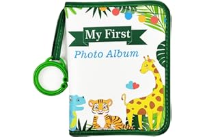 Boczif Baby Photo Album, Baby Memory Book 4X6", Baby Photo Album with Milestone Cards, Soft Photo Cloth Book Gift Set for Newborn Toddler & Kids(Green)