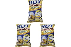 Boy Bawang Cornick, Garlic - Crispy Tasty & Gluten-Free Corn Nuts 3.54 ounces (100g), 3 Pack