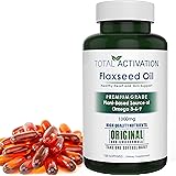 Organic Flaxseed Oil 1,000 mg Omega-3, Immune System Booster with Omega 3,6,9 from Natural ALA, Supports Healthy Heart, Hair,