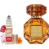 Zoha Perfumes Amber Bloom Roll On &amp; Egyptian Musk Spray Bundle - Alcohol-Free, Luxurious Fragrances for Women &amp; Men